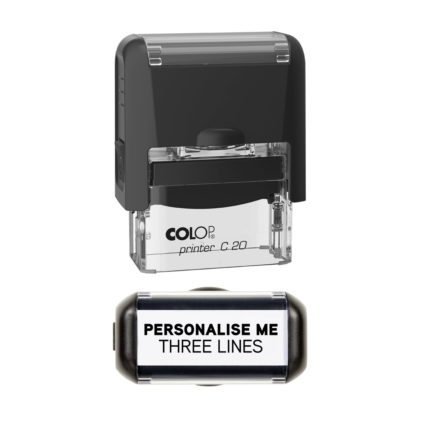 UV Security Stamp with Invisible UV Ink | Custom Personalised Stamp for Asset Marking, Property Identification, Anti-Theft Security & Document Verification | COLOP Printer C20