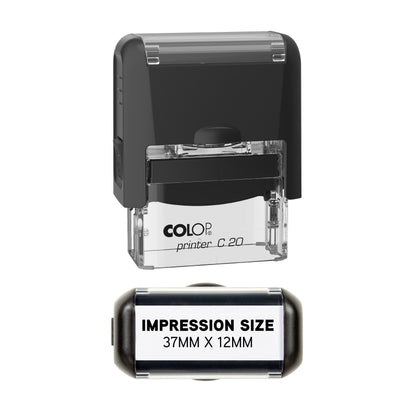 UV Security Stamp with Invisible UV Ink | Custom Personalised Stamp for Asset Marking, Property Identification, Anti-Theft Security & Document Verification | COLOP Printer C20