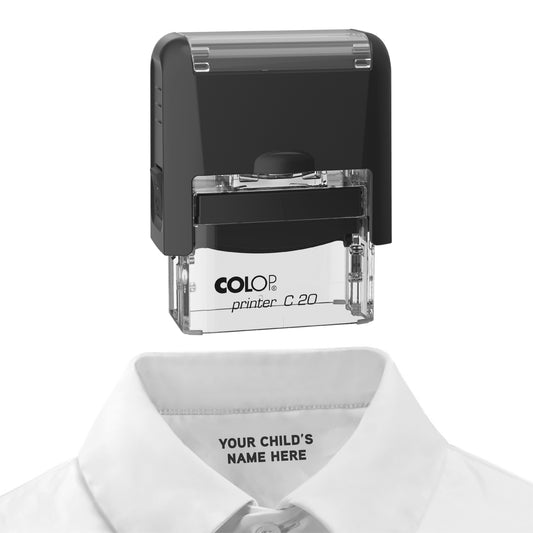 School Uniform Clothing Marker Rubber Stamp - 38mm x 14mm - Self Inking