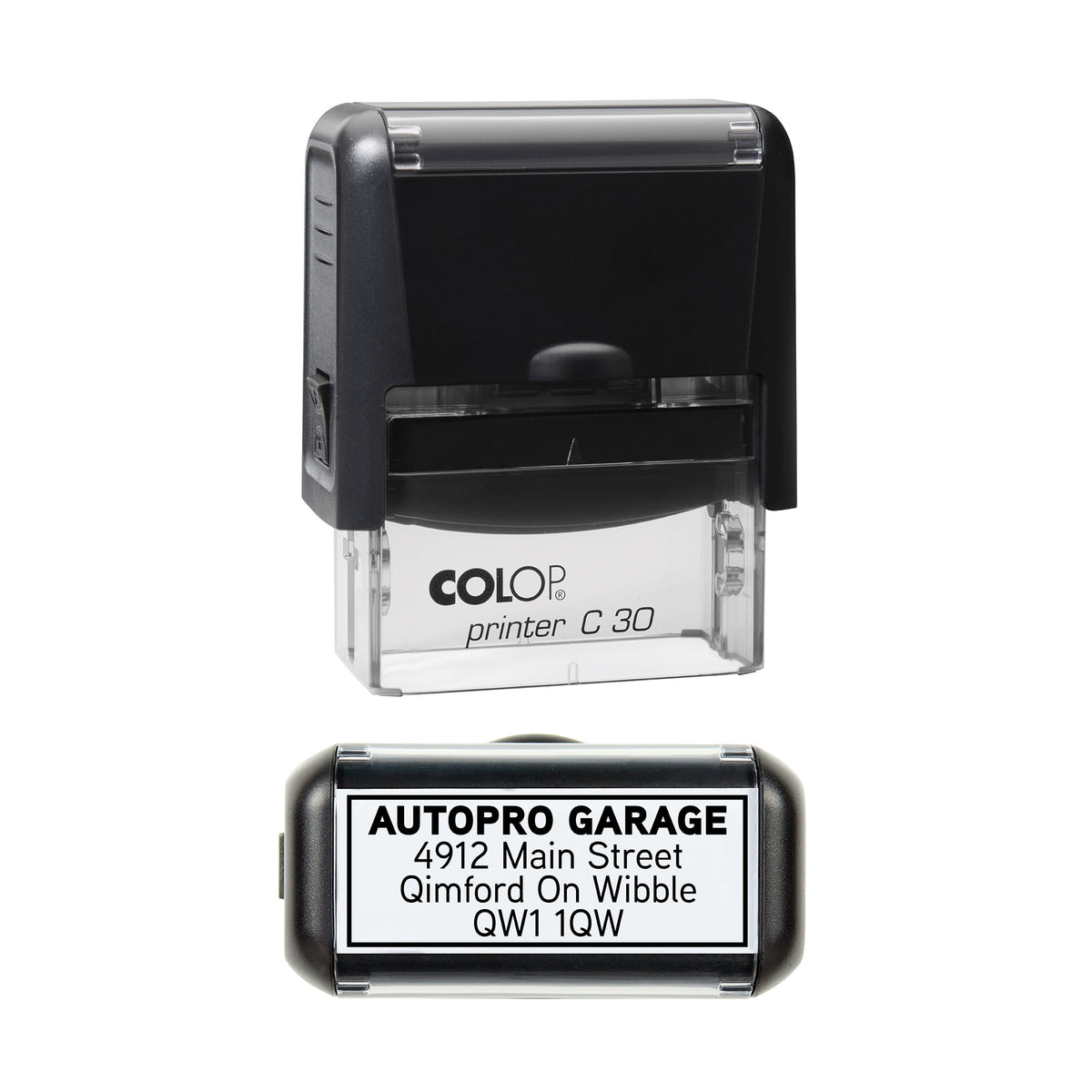 48 x 18mm - Custom Made Self-Inking Rubber Stamp - With Border - Up to 5 Lines of Personalised Text