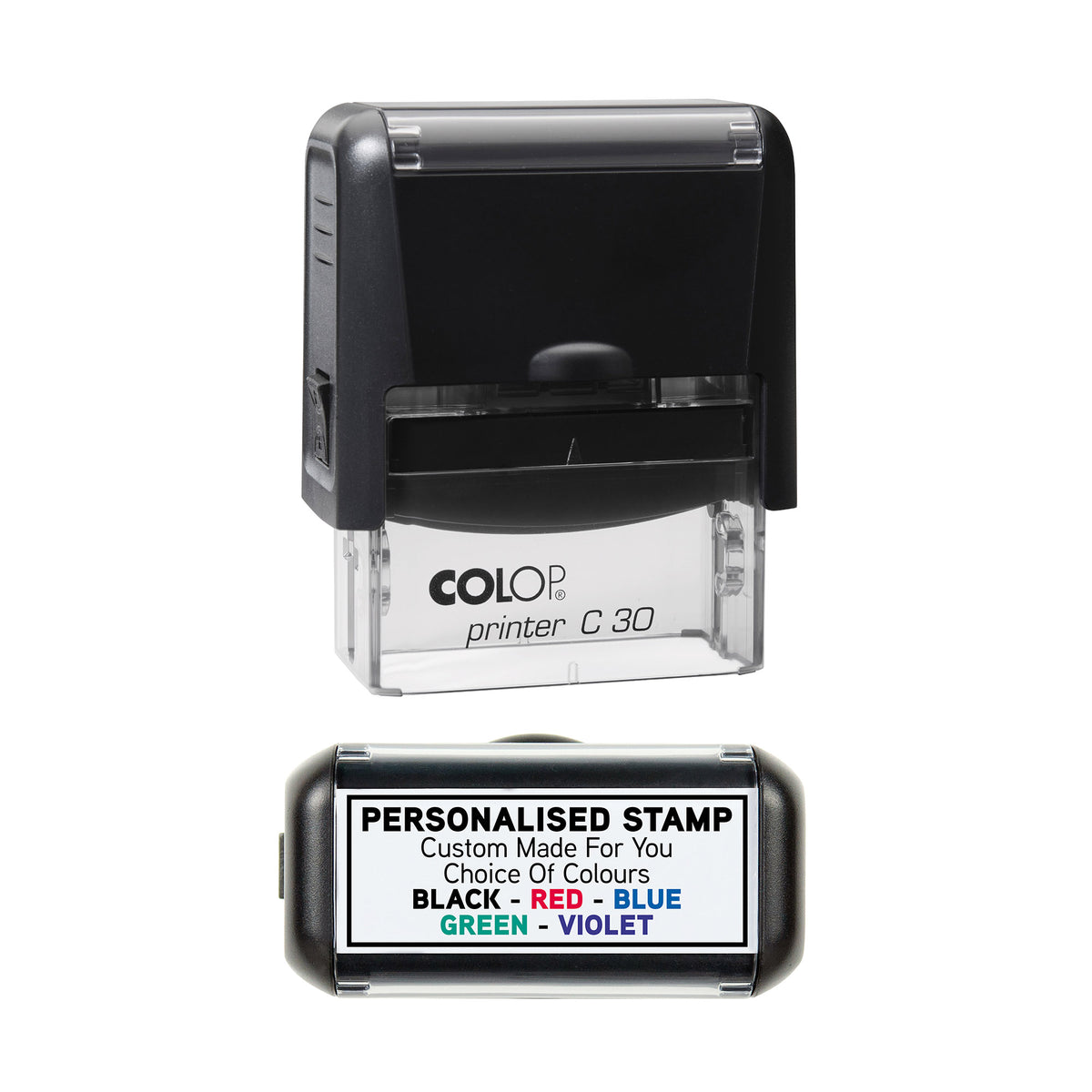 48 x 18mm - Custom Made Self-Inking Rubber Stamp - With Border - Up to 5 Lines of Personalised Text