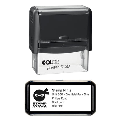 70 x 30mm Personalised Text & Logo Self-Inking Stamp