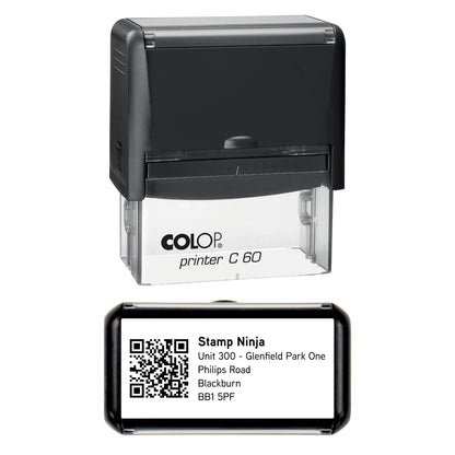 77 x 36mm Personalised Text & QR Code Self-Inking Stamp