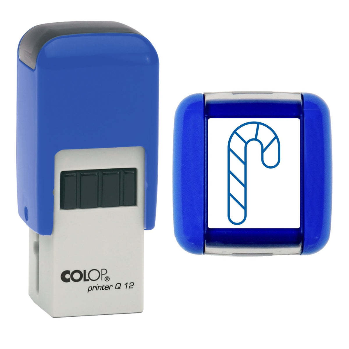 Candy Cane - Christmas Loyalty Card Rubber Stamp - Loyalty Card Self-Inking Stamp - COLOP Q12 - 12 x 12mm