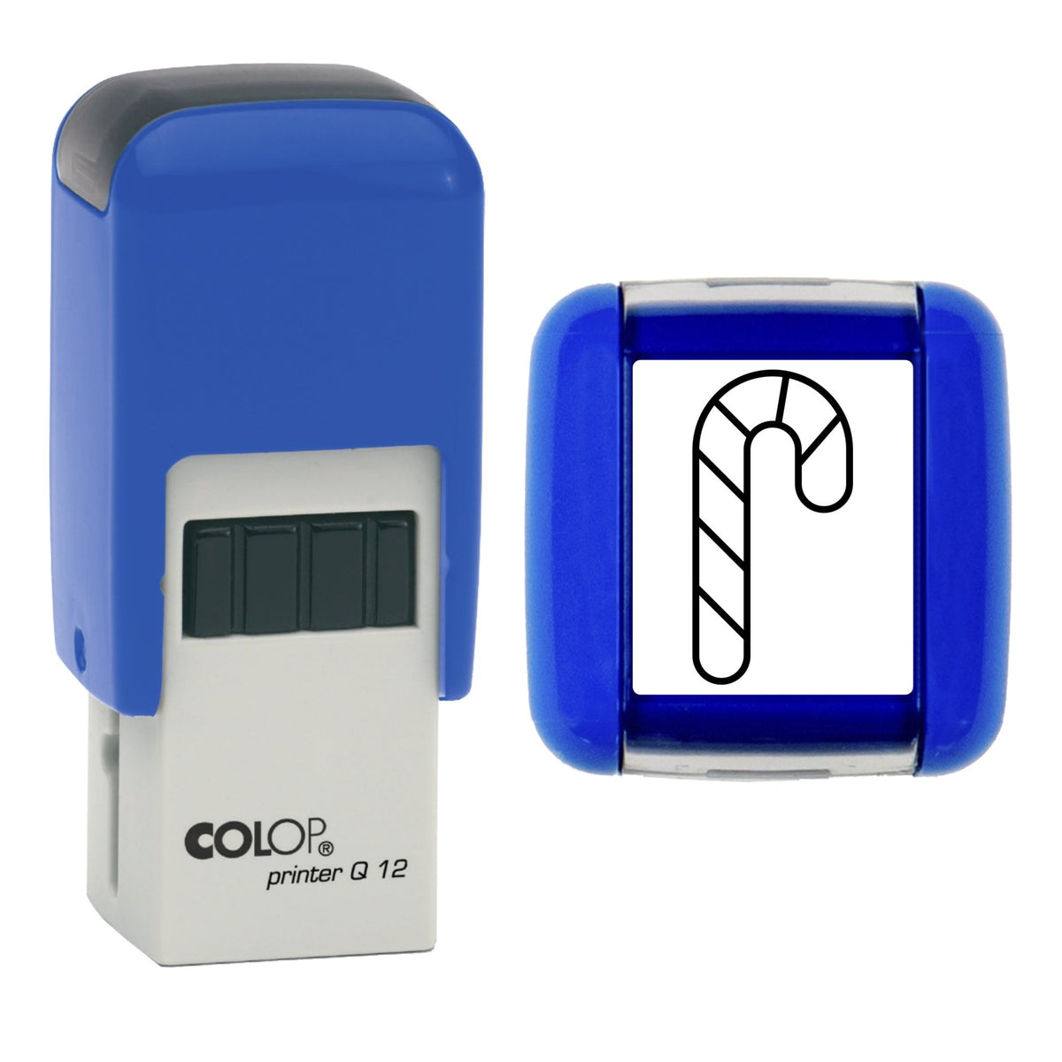 Candy Cane - Christmas Loyalty Card Rubber Stamp - Loyalty Card Self-Inking Stamp - COLOP Q12 - 12 x 12mm