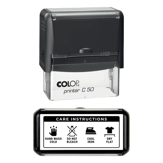 Care Instructions Stamp, 70 x 30mm, COLOP C50