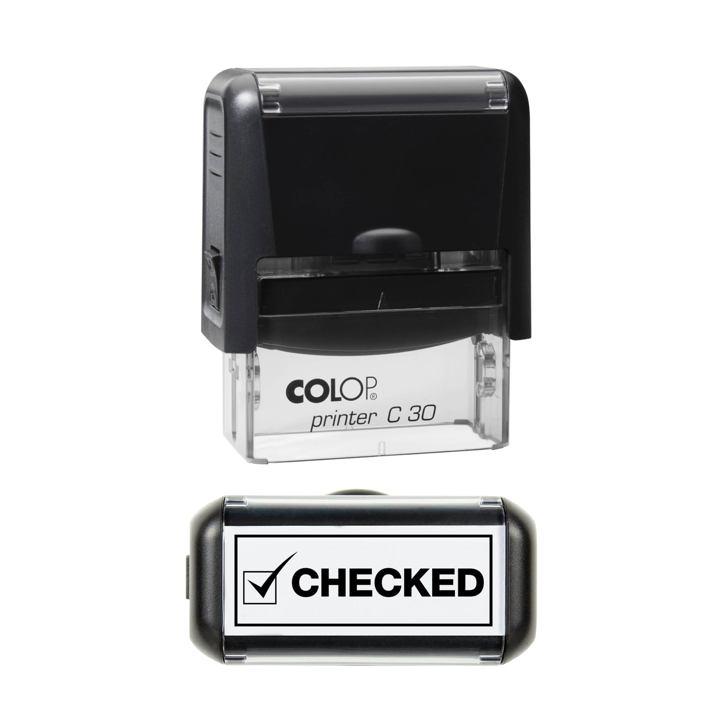 Checked Rubber Stamp - 45mm x 18mm Impression