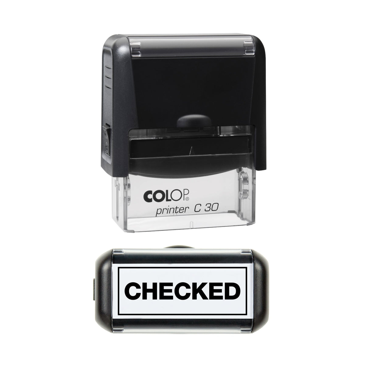 Checked Rubber Stamp - 45mm x 18mm Impression