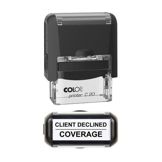Client Declined Coverage Stamp, 37 x 12mm, COLOP C20