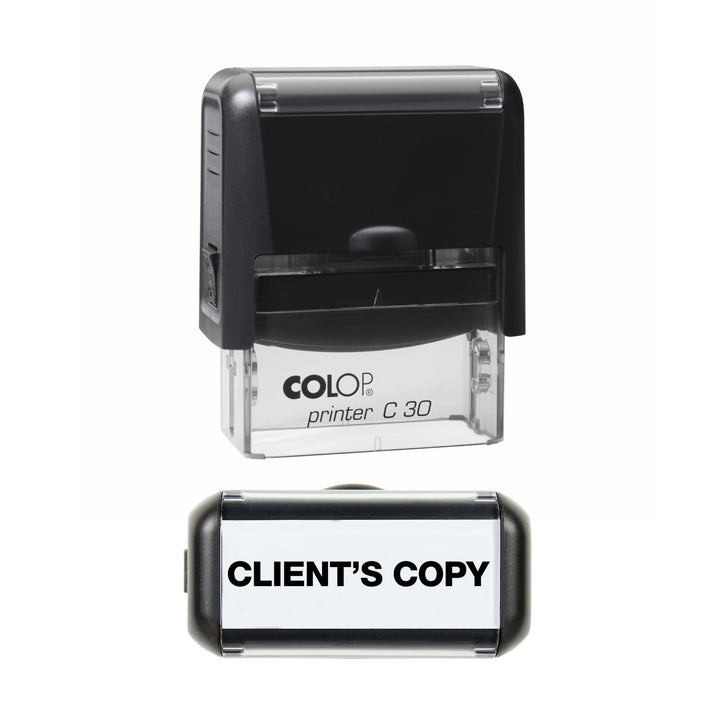 Client's Copy - Rubber Stamp - 45mm x 18mm Impression