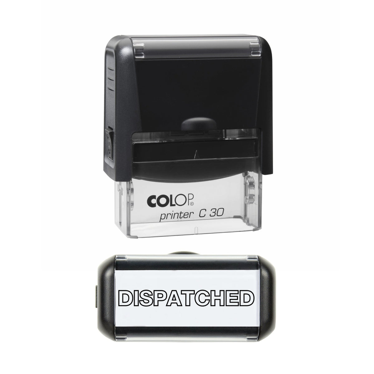 Dispatched Outline - Rubber Stamp - 45mm x 5mm Impression