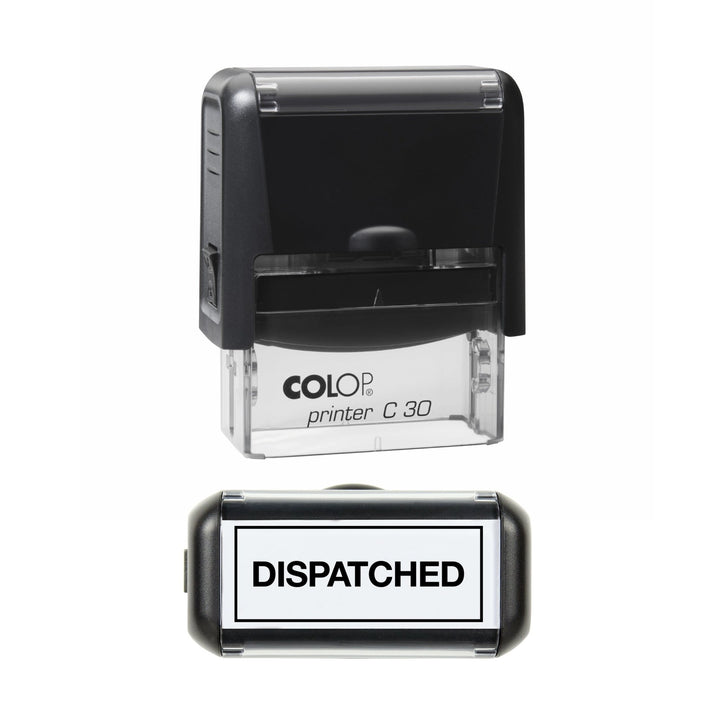 Dispatched with Border Stamp, 45 x 18mm, COLOP C30