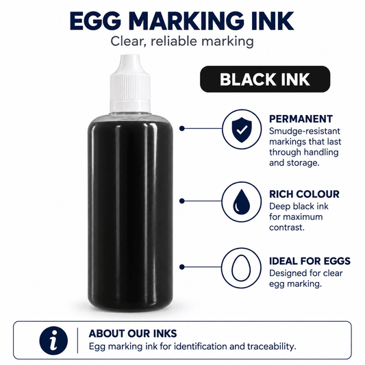 Egg marking ink bottle, black