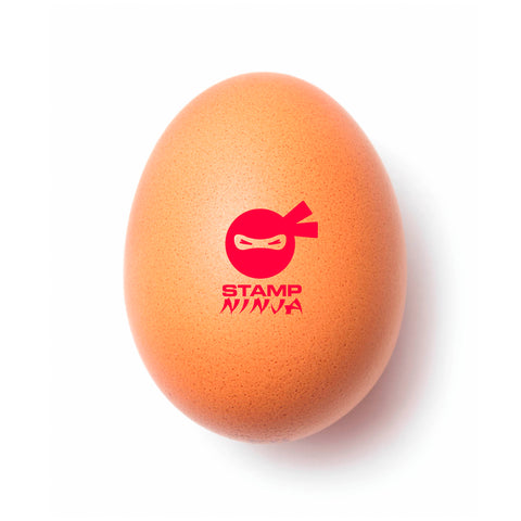 Egg marked using red egg marking ink