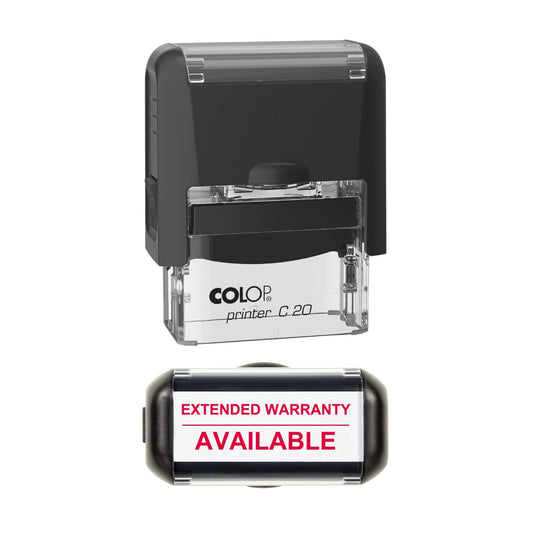 Extended Warranty Available Vehicle Service Stamp, 37 x 12mm, COLOP C20