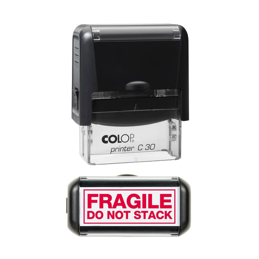 Fragile Do Not Stack Rubber Stamp - 45mm x 18mm Impression