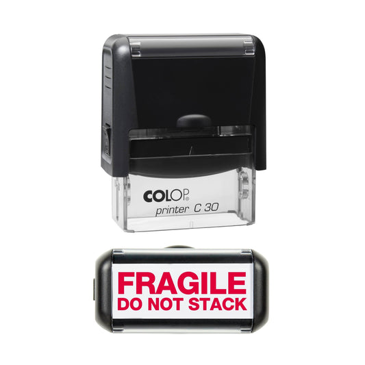 Fragile Do Not Stack Rubber Stamp - 45mm x 18mm Impression