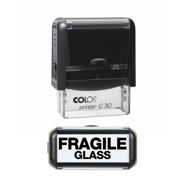 Fragile Glass Rubber Stamp - 45mm x 15mm Impression