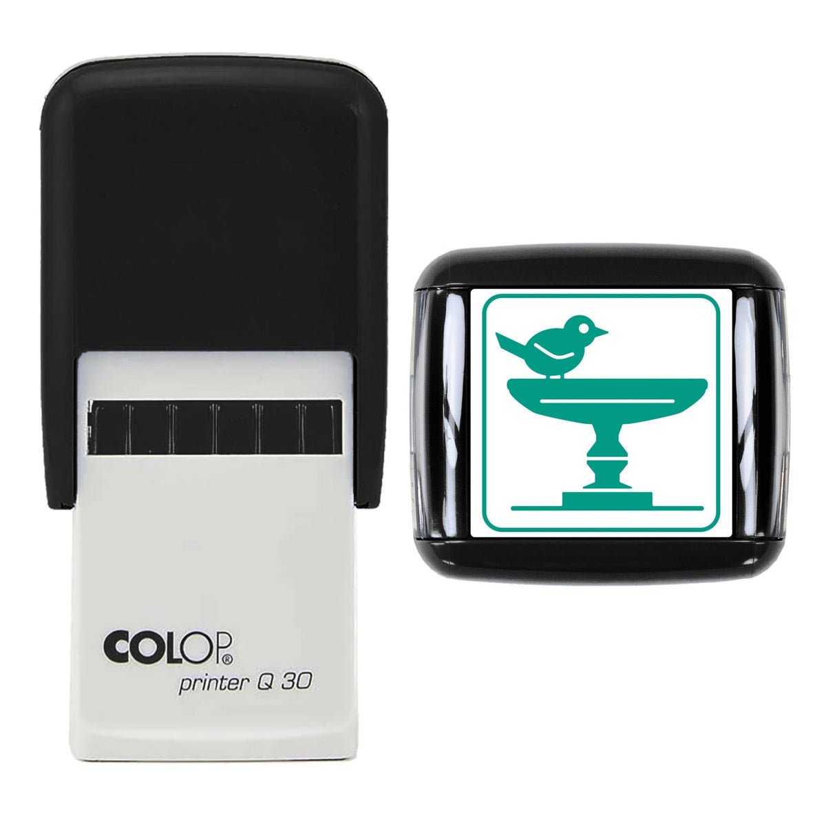 Garden Bird Bath Stamp, 30 x 30mm, COLOP Q30