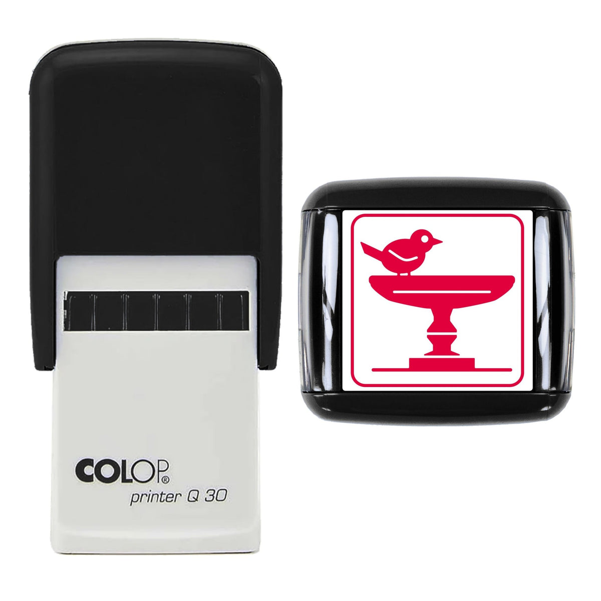Garden Bird Bath Stamp, 30 x 30mm, COLOP Q30