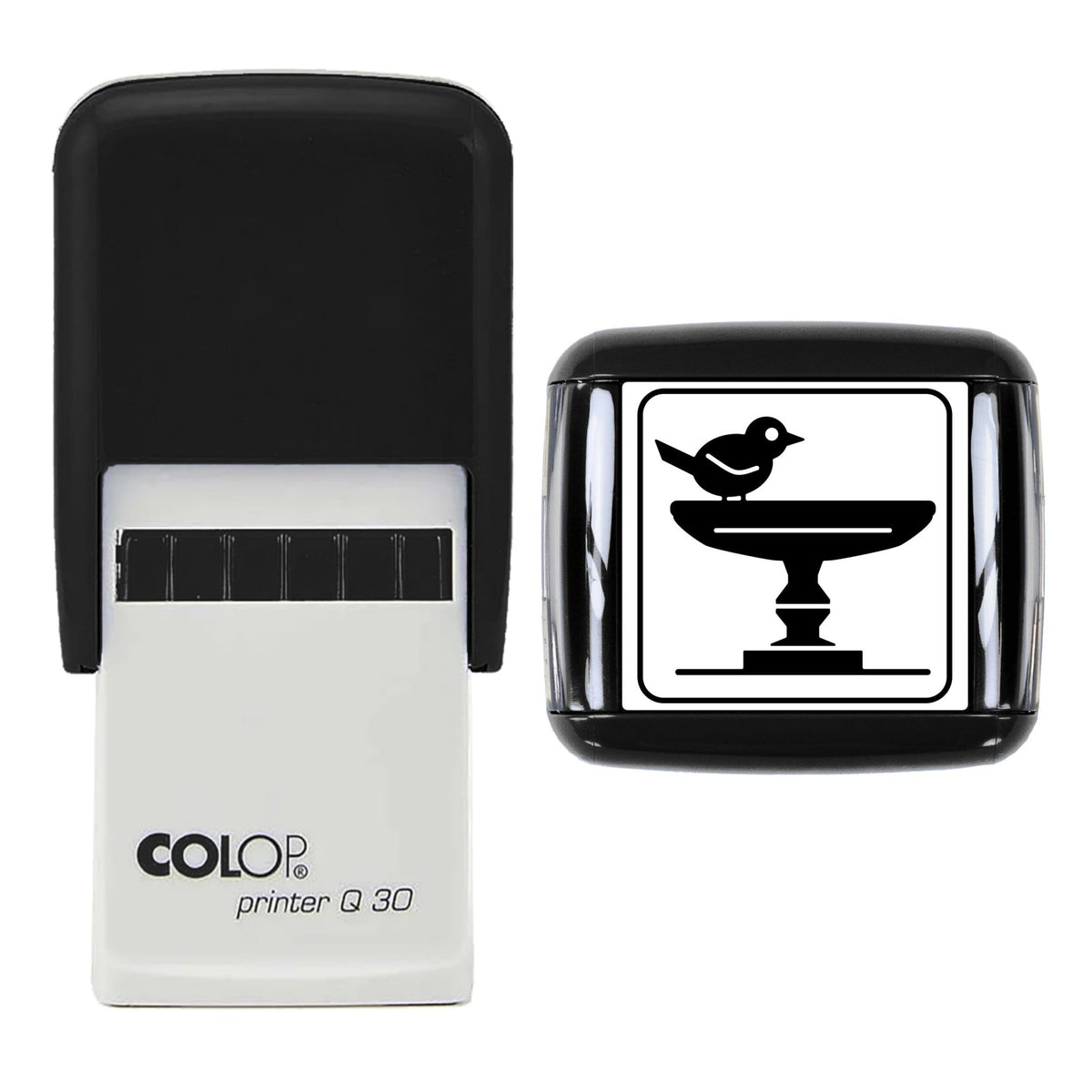 Garden Bird Bath Stamp, 30 x 30mm, COLOP Q30