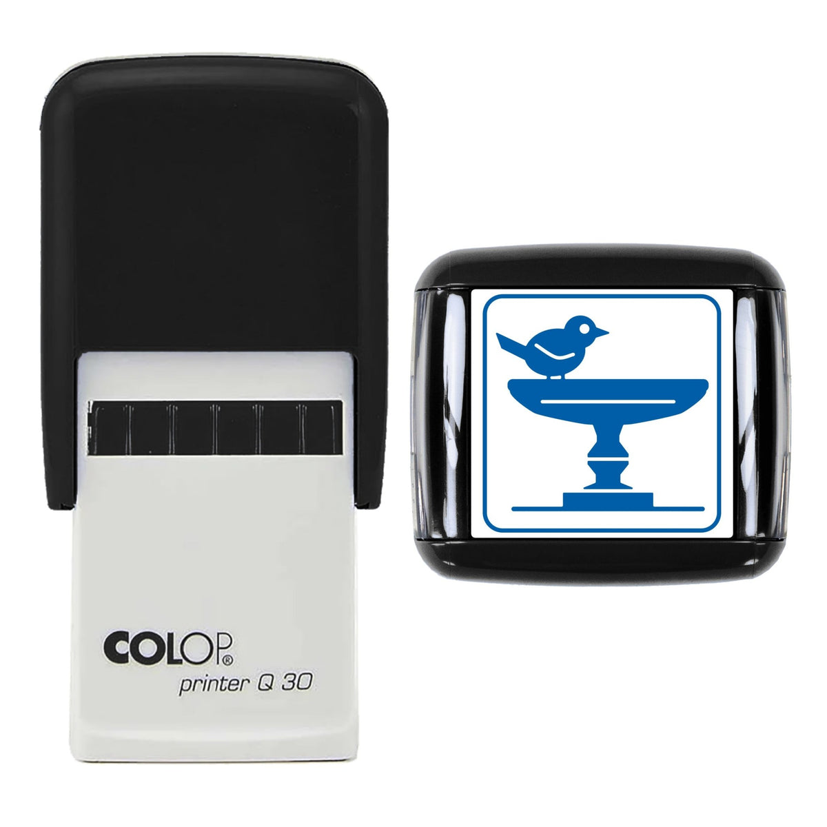 Garden Bird Bath Stamp, 30 x 30mm, COLOP Q30