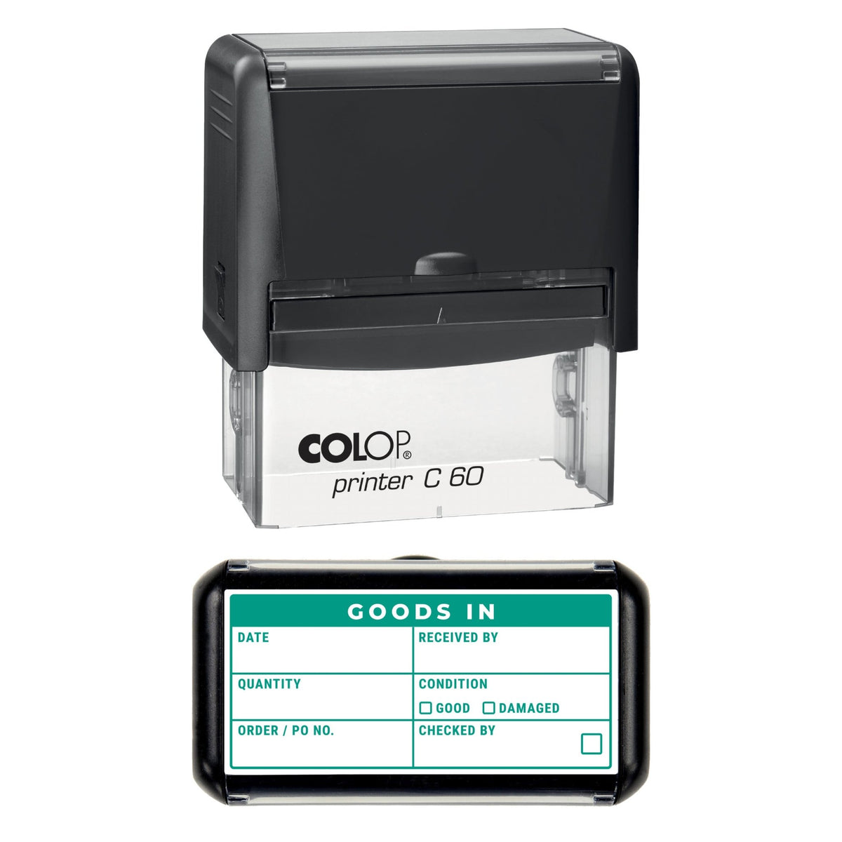 Goods In Check Grid Stamp, 77 x 36mm, COLOP C60