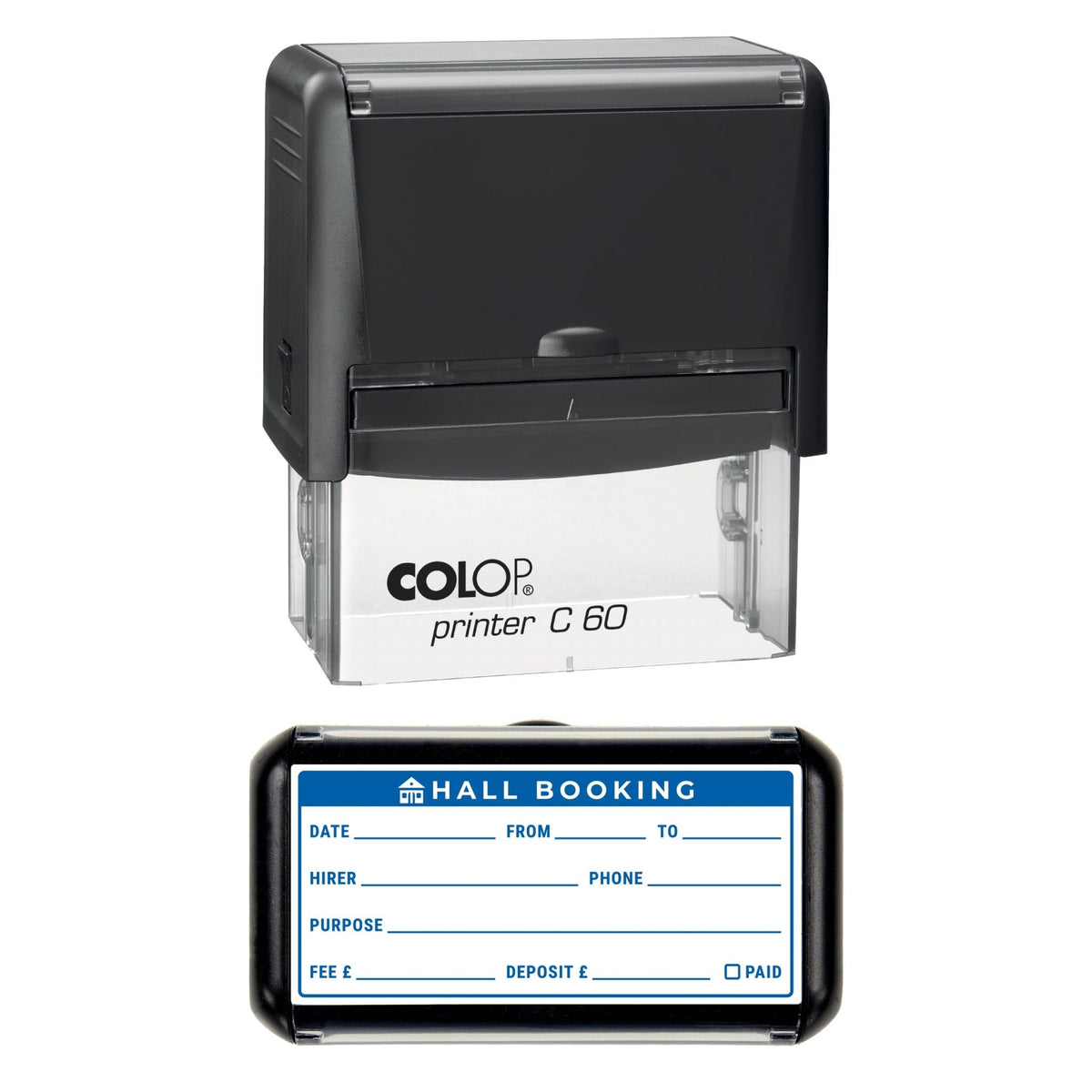 Hall Booking Record Stamp, 77 x 36mm, COLOP C60