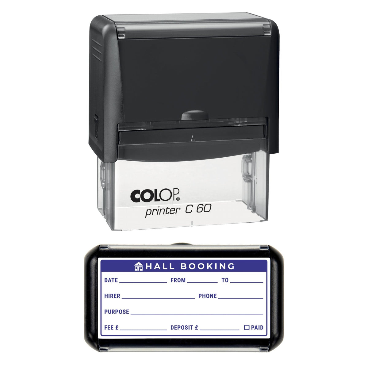 Hall Booking Record Stamp, 77 x 36mm, COLOP C60