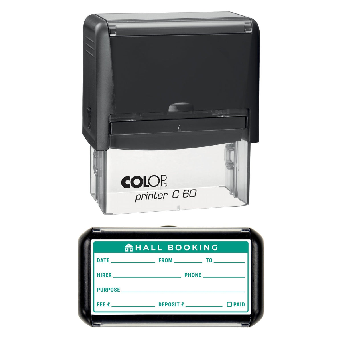Hall Booking Record Stamp, 77 x 36mm, COLOP C60