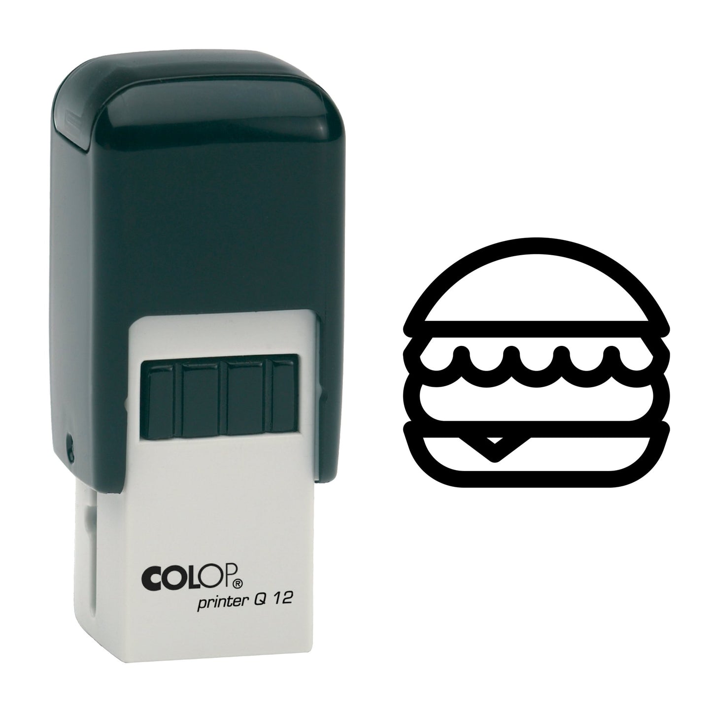 Hamburger - Loyalty Card Rubber Stamp - 11mm x 11mm Impression