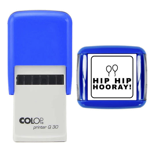 Hip Hip Hooray Celebration Stamp, 30 x 30mm, COLOP Q30