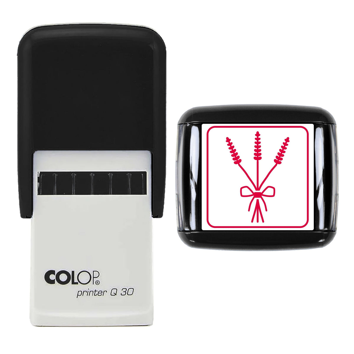 Lavender Stems Stamp, 30 x 30mm, COLOP Q30
