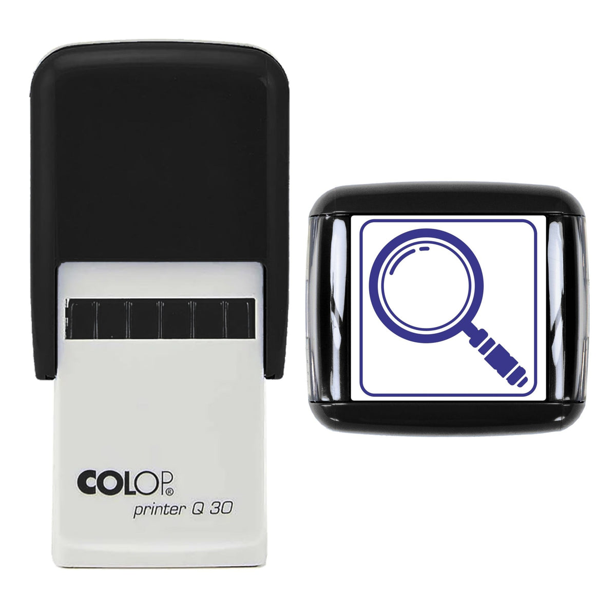 Magnifying Glass Stamp, 30 x 30mm, COLOP Q30