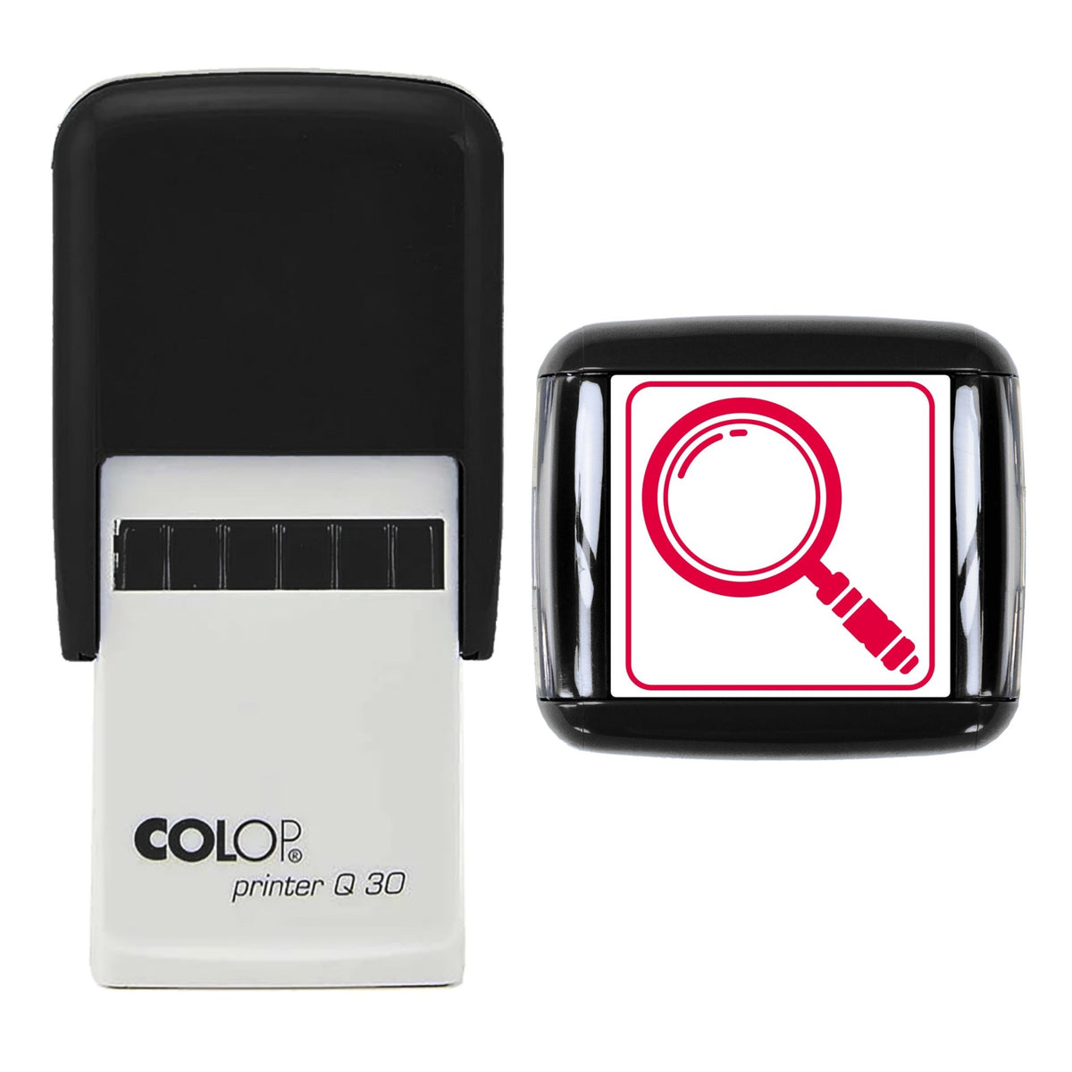 Magnifying Glass Stamp, 30 x 30mm, COLOP Q30