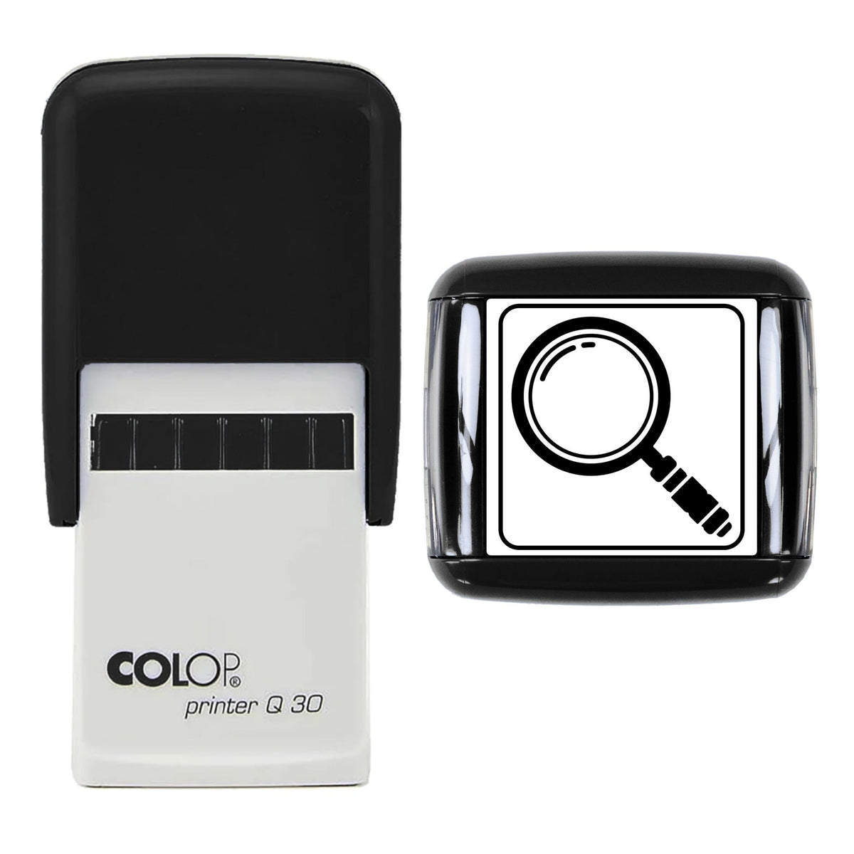 Magnifying Glass Stamp, 30 x 30mm, COLOP Q30