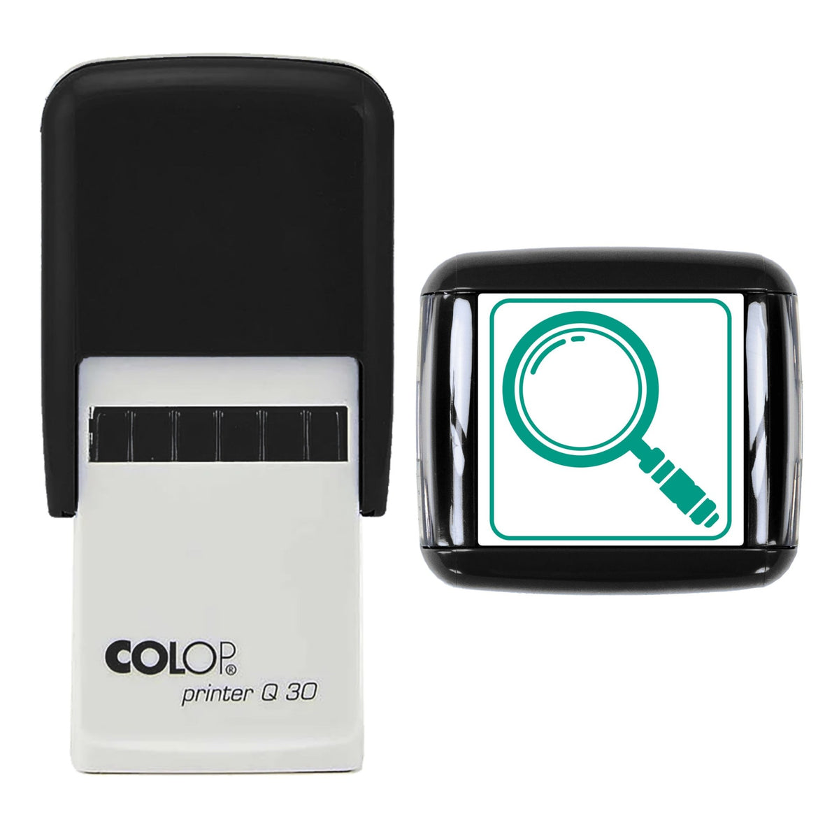 Magnifying Glass Stamp, 30 x 30mm, COLOP Q30