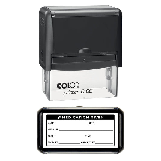 Medication Given Stamp, 77 x 36mm, COLOP C60