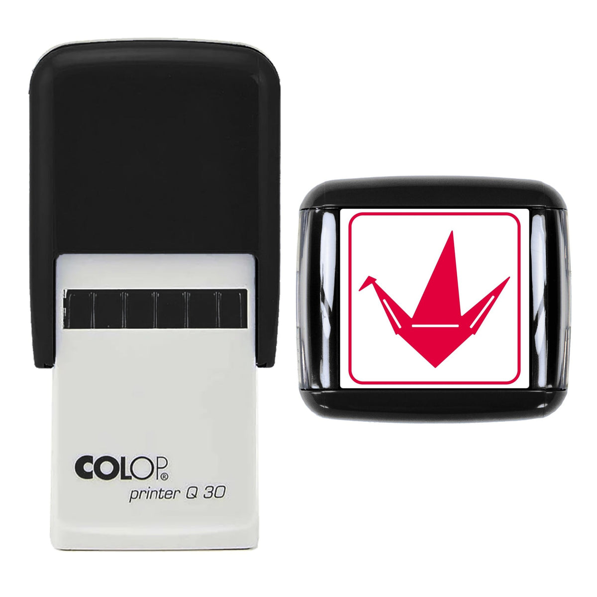Origami Paper Crane Stamp, 30 x 30mm, COLOP Q30