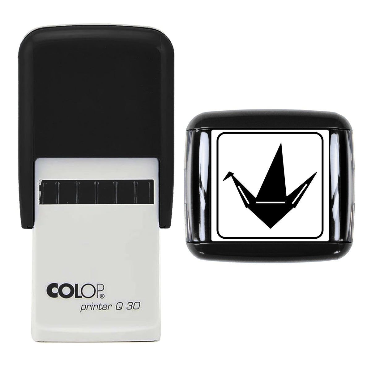 Origami Paper Crane Stamp, 30 x 30mm, COLOP Q30
