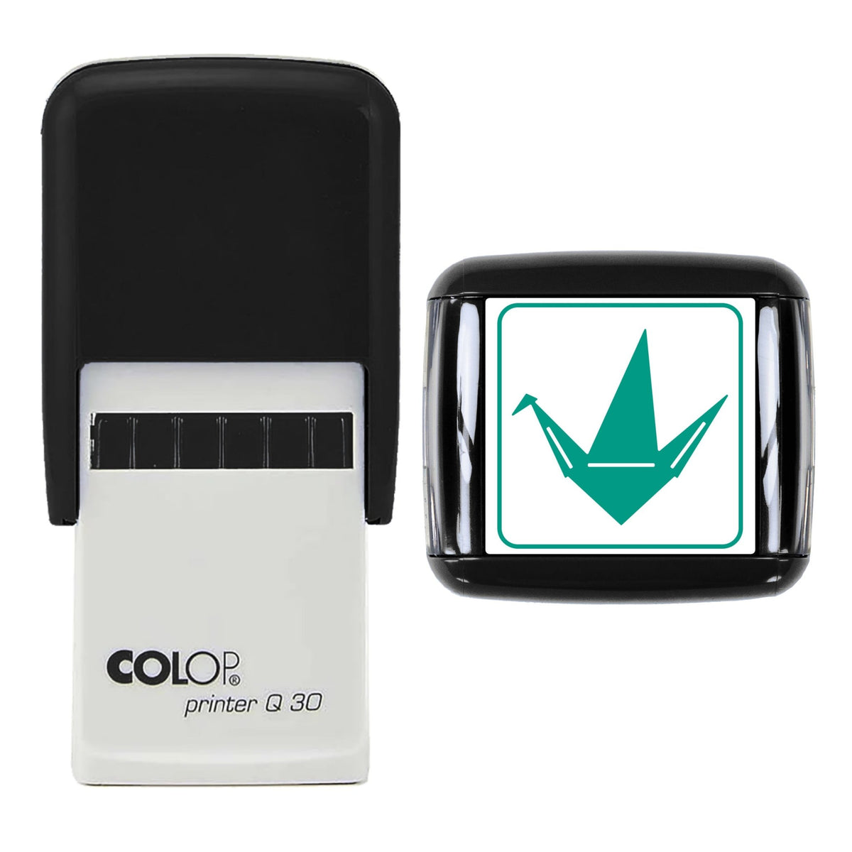 Origami Paper Crane Stamp, 30 x 30mm, COLOP Q30