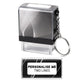 26mm x 9mm - Self-inking Personalised Keyring Key Ring Rubber Stamp With Black Ink - Two Lines Of Text