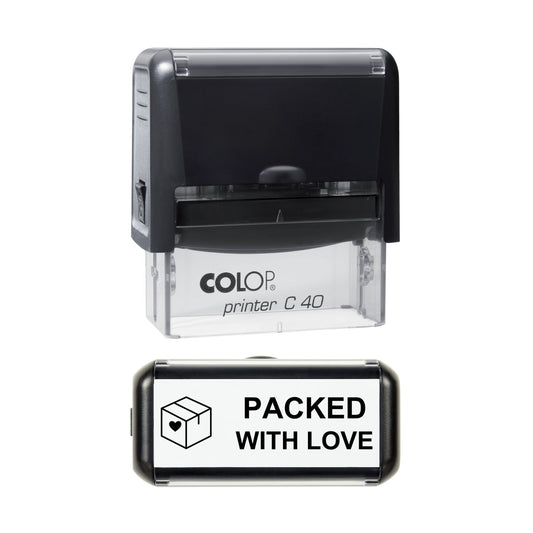 Packed With Love Packaging Stamp, 58 x 22mm, COLOP C40