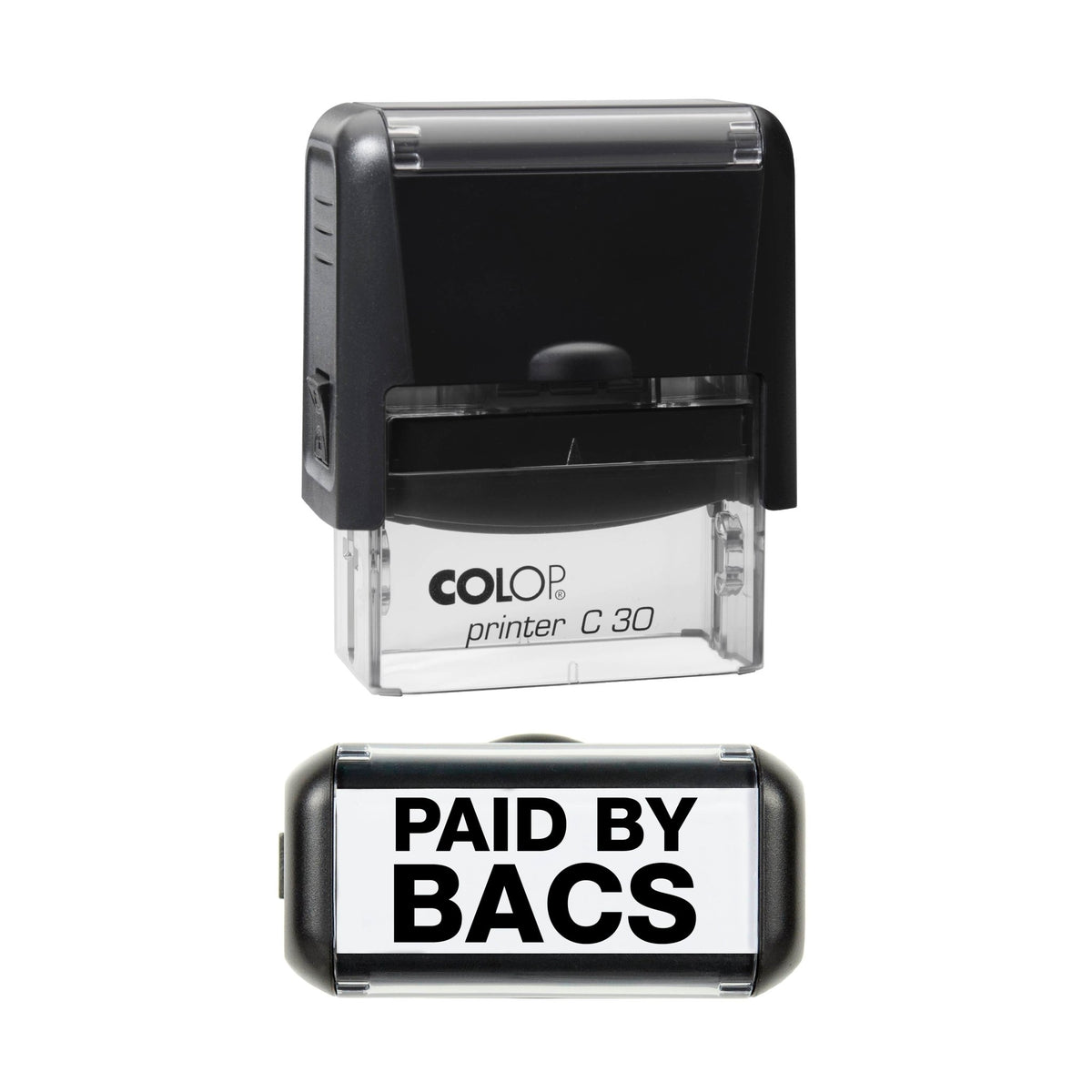 Paid By Bacs - Rubber Stamp - 35mm x 17mm Impression