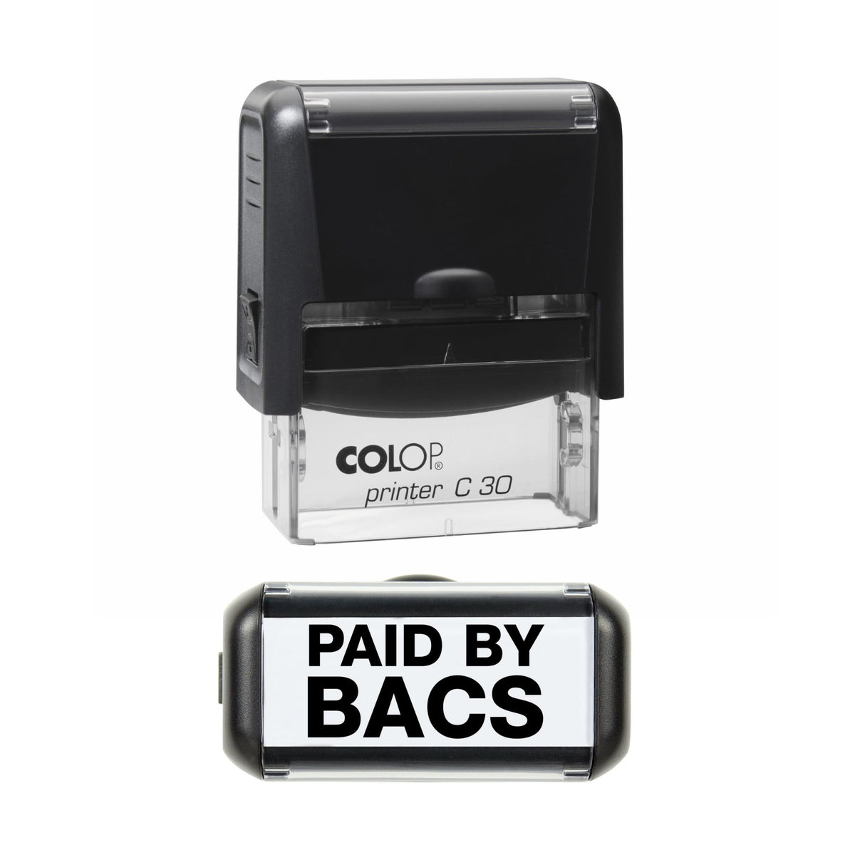 Paid By Bacs - Rubber Stamp - 35mm x 17mm Impression