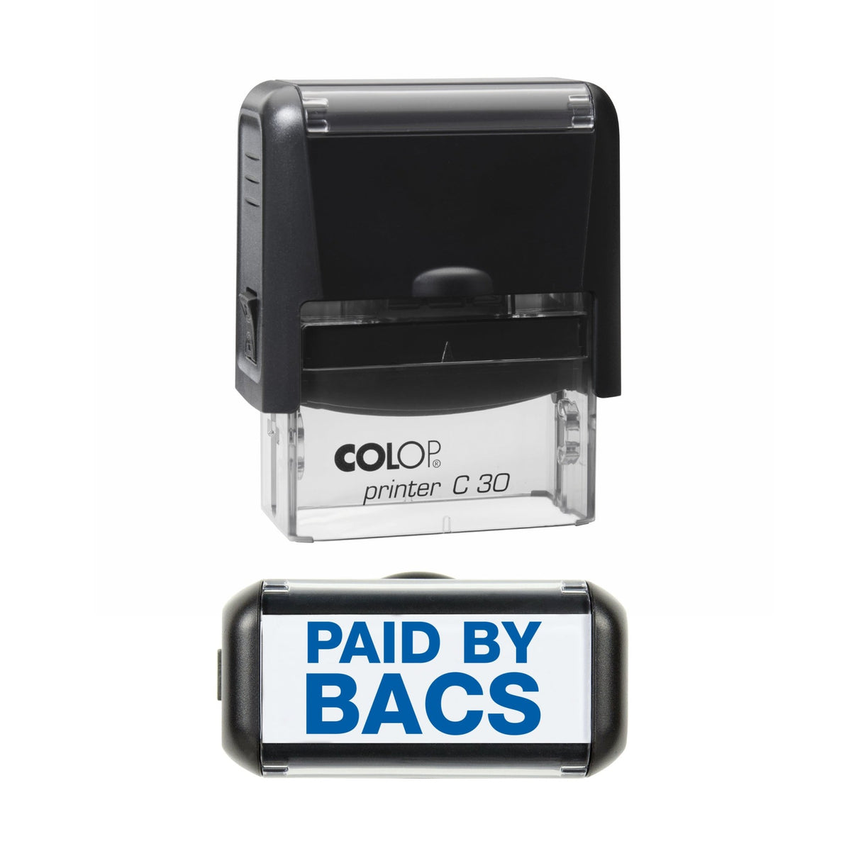Paid By Bacs - Rubber Stamp - 35mm x 17mm Impression