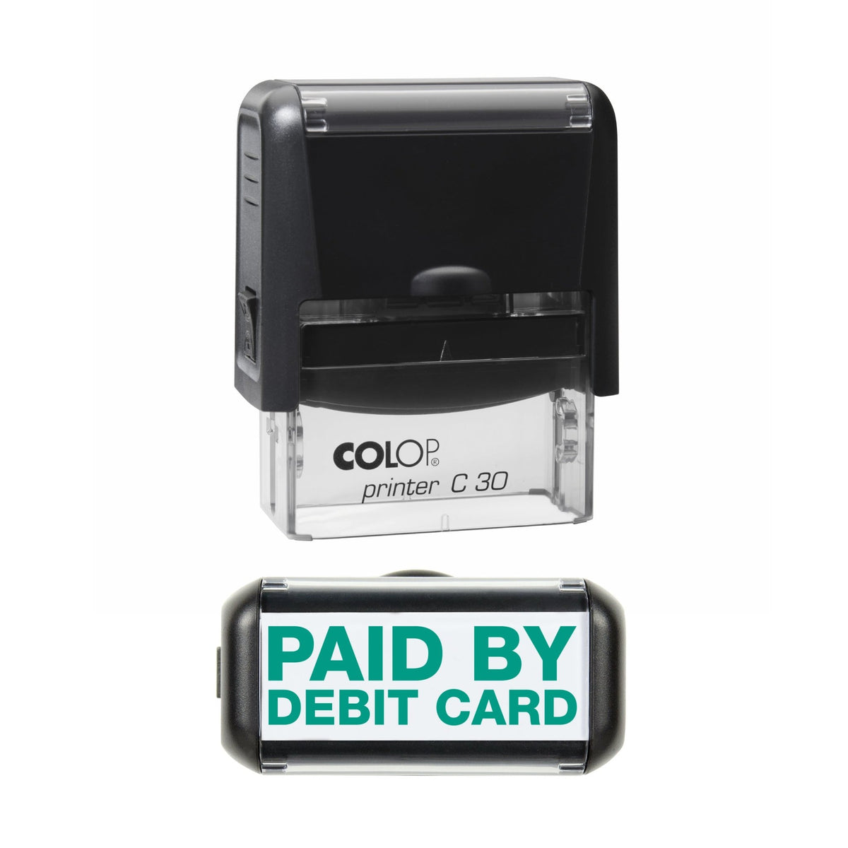 Paid By Debit Card - Rubber Stamp - 45mm x 14mm Impression