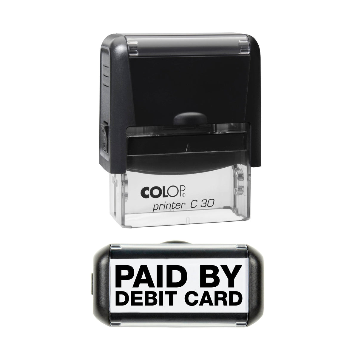 Paid By Debit Card - Rubber Stamp - 45mm x 14mm Impression