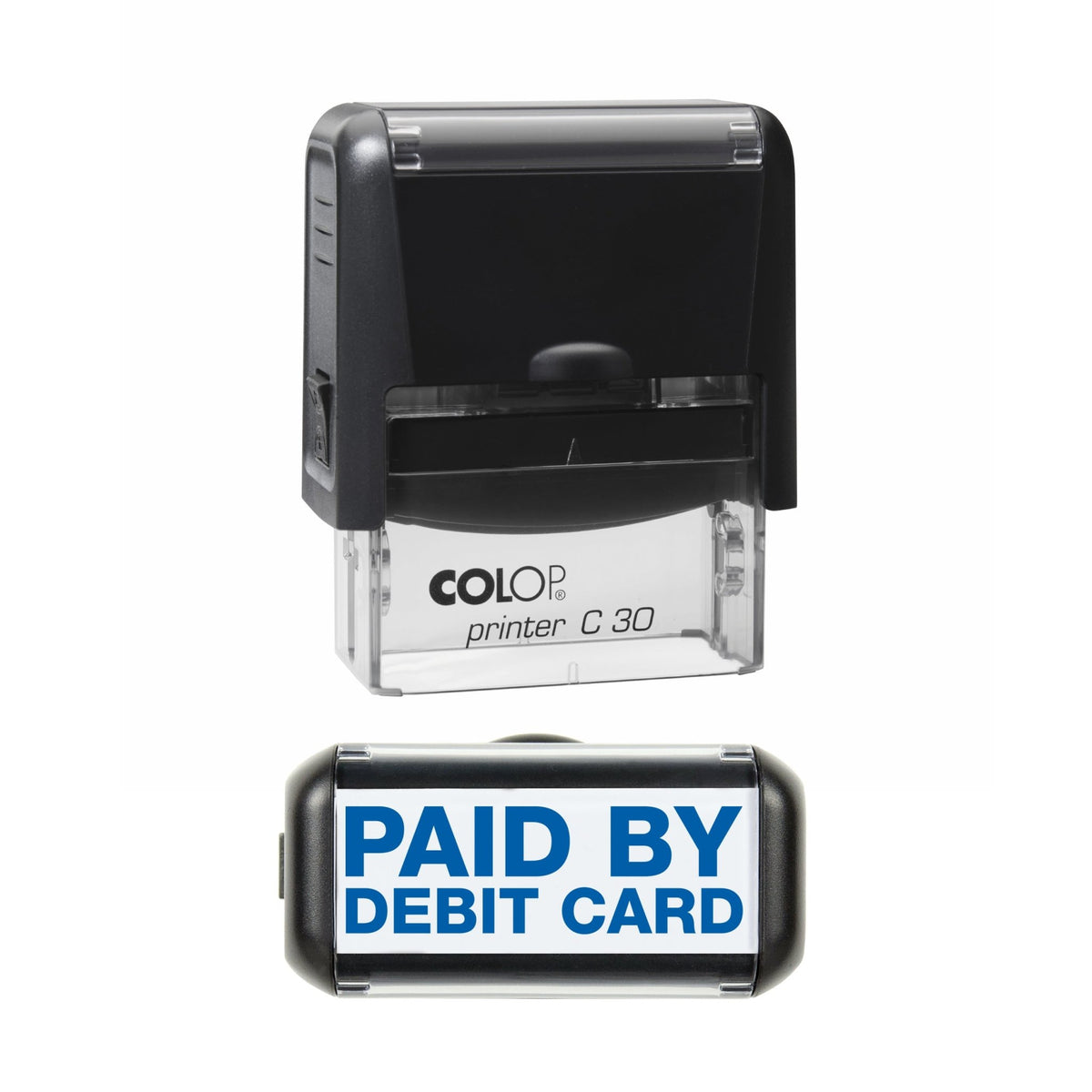 Paid By Debit Card - Rubber Stamp - 45mm x 14mm Impression