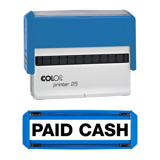 Paid Cash - Rubber Stamp - COLOP P25 - 75mm x 10mm Impression